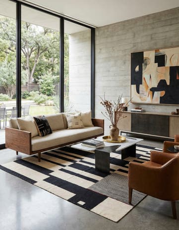 6' 7 x 9' 4 Hand Woven Kilim Modern Wool Rug