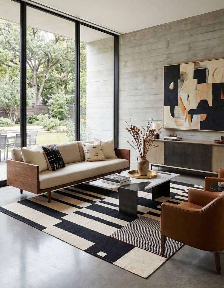 Detail image of 6' 7 x 9' 4  Hand Woven Kilim Modern Wool Rug