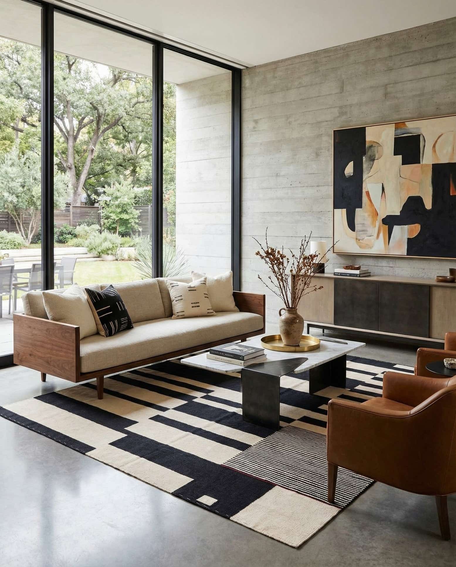 6' 7 x 9' 4 Hand Woven Kilim Modern Wool Rug