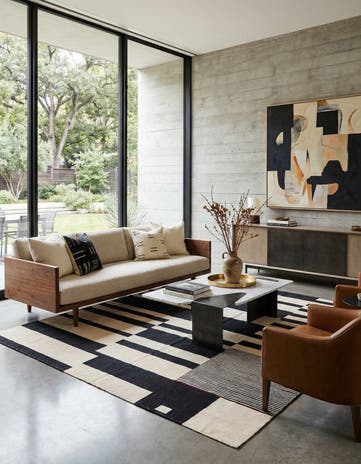 6' 7 x 9' 4 Hand Woven Kilim Modern Wool Rug
