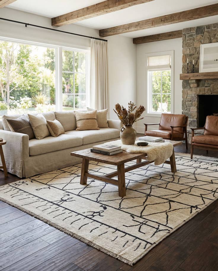 Detail image of 9' 3 x 11' 8 Hand Knotted Moroccan Wool Rug