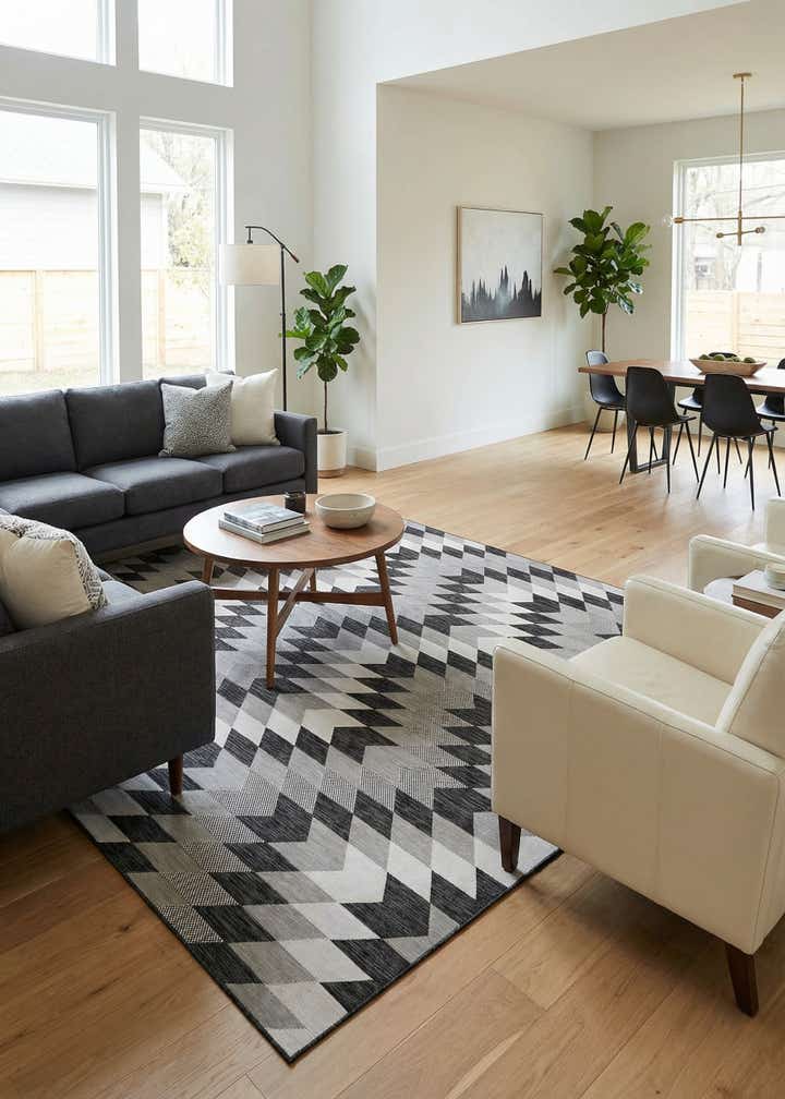 10' x 14' Easy-Clean Modern Indoor / Outdoor Rug