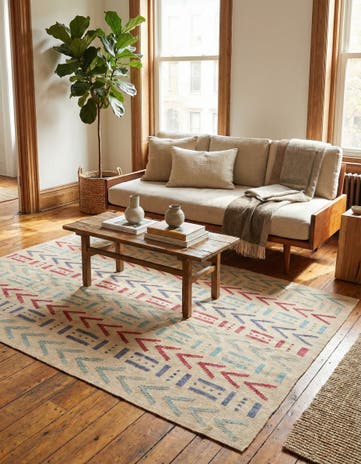 5' 10 x 7' 9 Hand Woven Kilim Modern Wool Rug