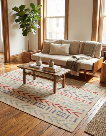 5' 10 x 7' 9 Hand Woven Kilim Modern Wool Rug