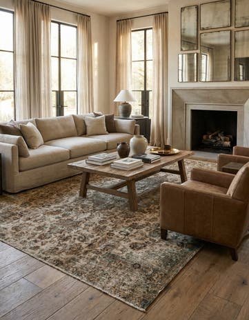 6' 8 x 9' Hand Knotted Ultra Vintage Persian Wool Rug