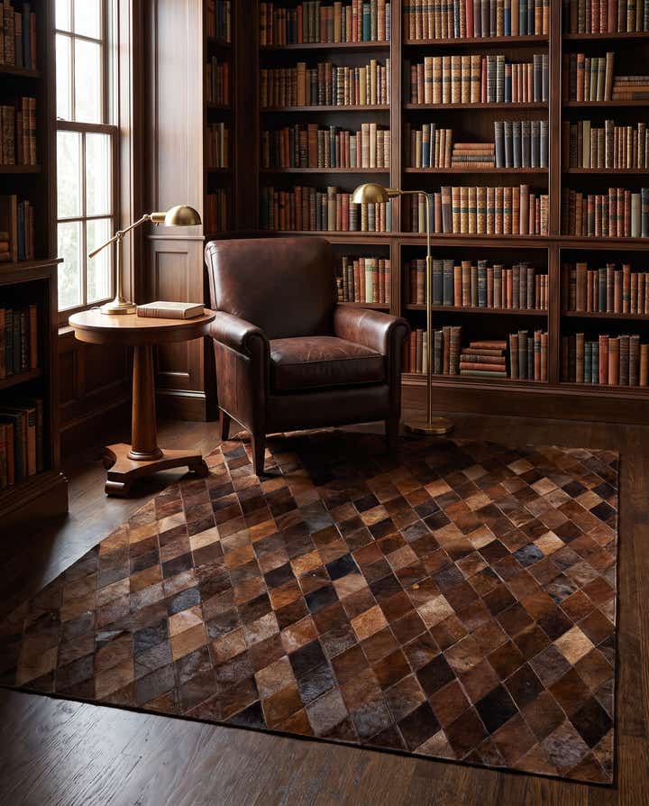 4' 8 x 6' 6 Cowhide Stocks Rug