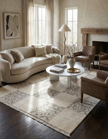 6' 7 x 9' 10 Hand Knotted Darya Wool Rug