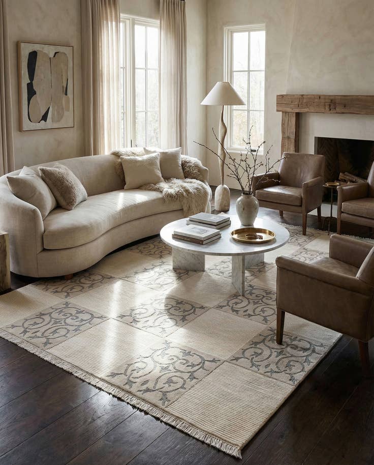 Detail image of 6' 7 x 9' 10 Hand Knotted Darya Wool Rug