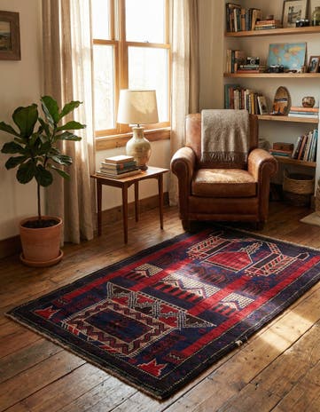 2' 10 x 5' Hand Knotted Balouch Persian Wool Rug