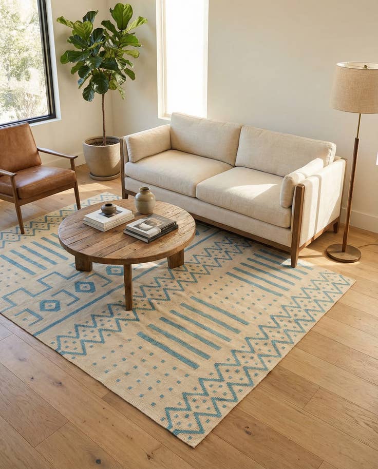 Detail image of 5' 9 x 7' 10 Hand Woven Kilim Modern Wool Rug