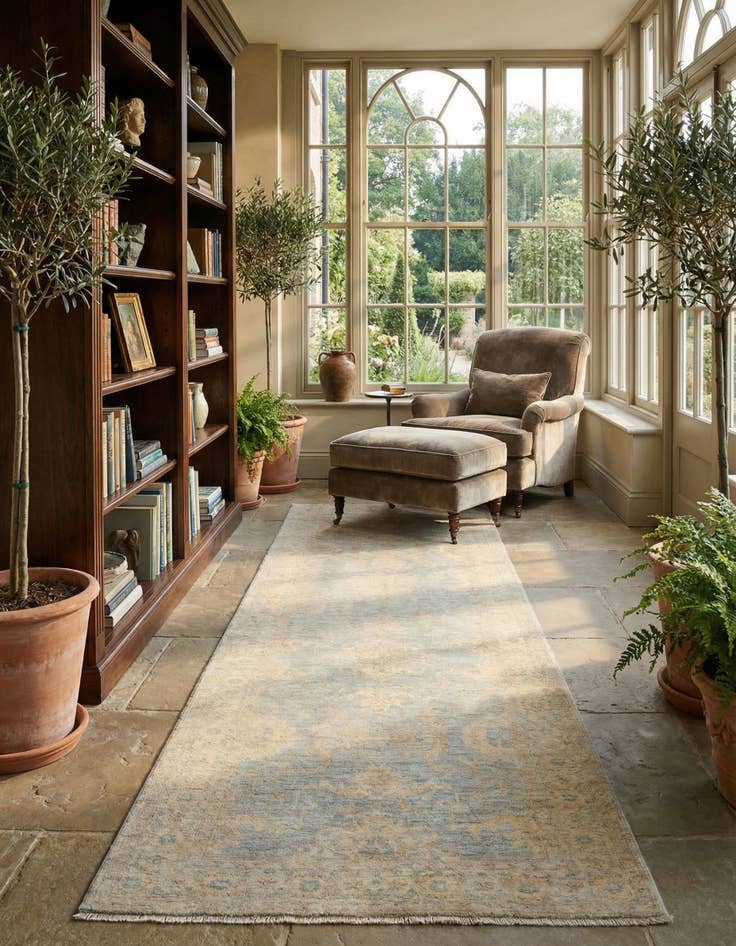 Detail image of 4' 3 x 13' 1 Ziegler Wool Runner Rug