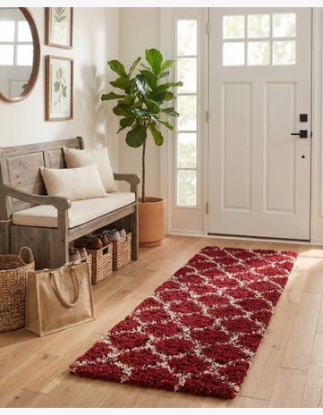 2' x 6' Trellis Shag Runner Rug