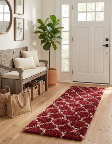 2' x 6' Lattice Shag Runner Rug