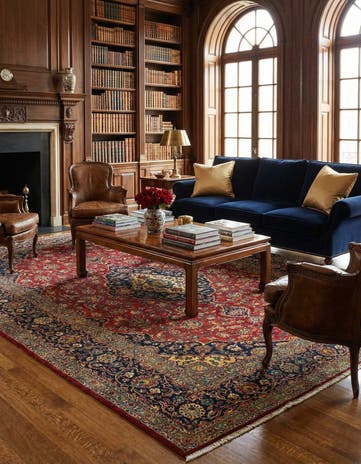 7' 4 x 10' 4 Kashan Wool Rug