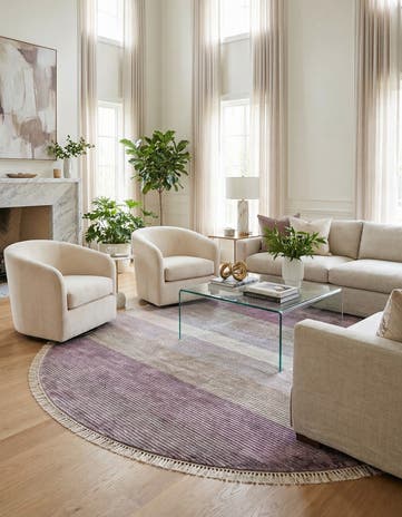 6' 7 x 6' 7 Hand Knotted Darya Wool Round Rug