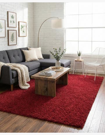 Cherry Red Everyday Shag Rug