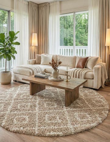 10' x 10' Lattice Shag Round Rug