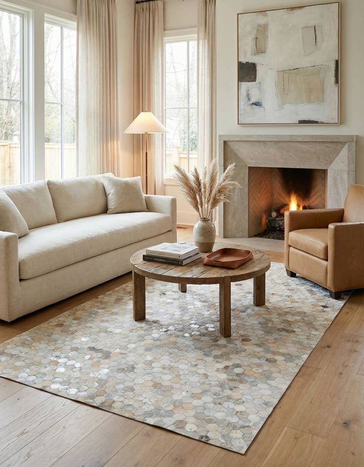 Detail image of 5' x 8' Cowhide Leather Rug