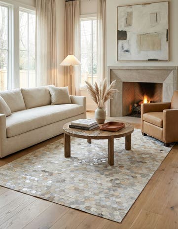 5' x 8' Cowhide Leather Rug