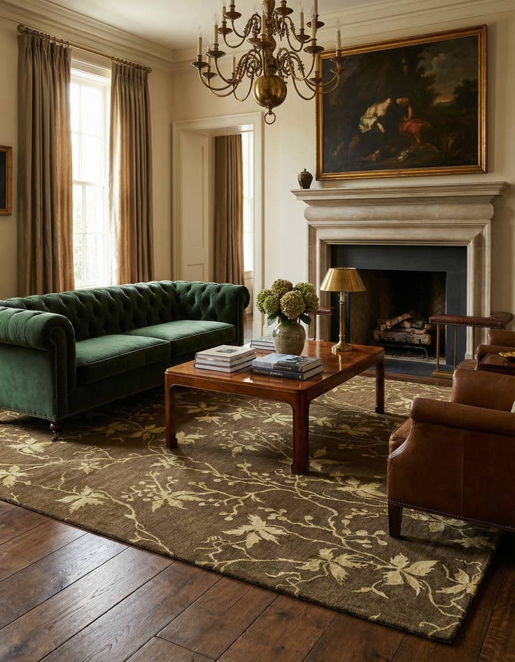 Detail image of 5' 8 x 8'  Hand Knotted Darya Rug