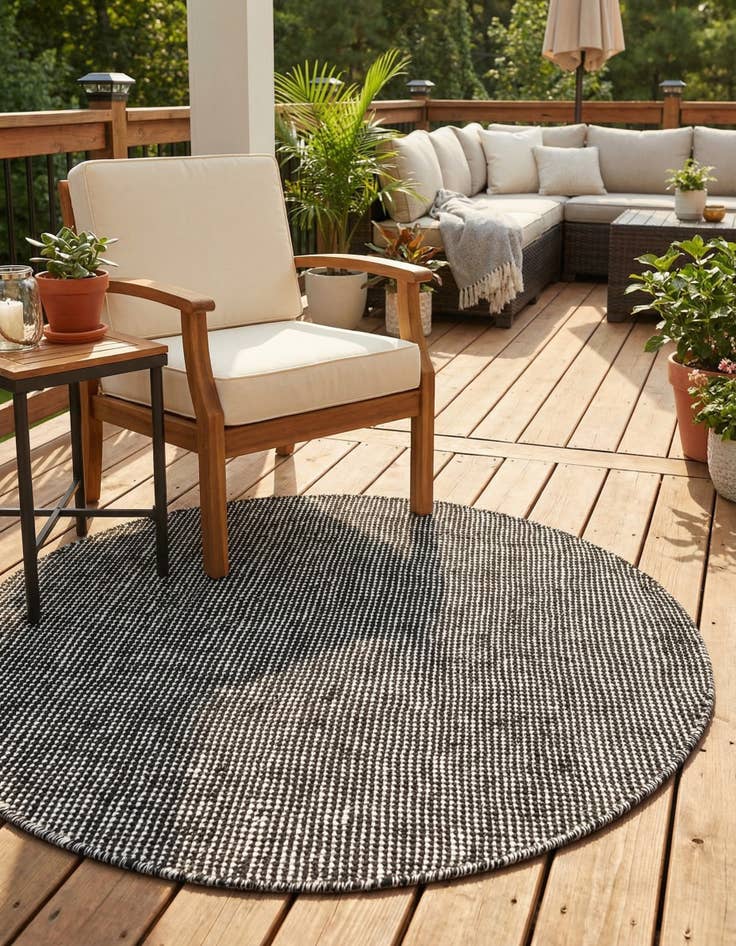 Detail image of  3' 3 x 3' 3  Washable Jill Zarin Palm Springs Indoor / Outdoor Round Rug
