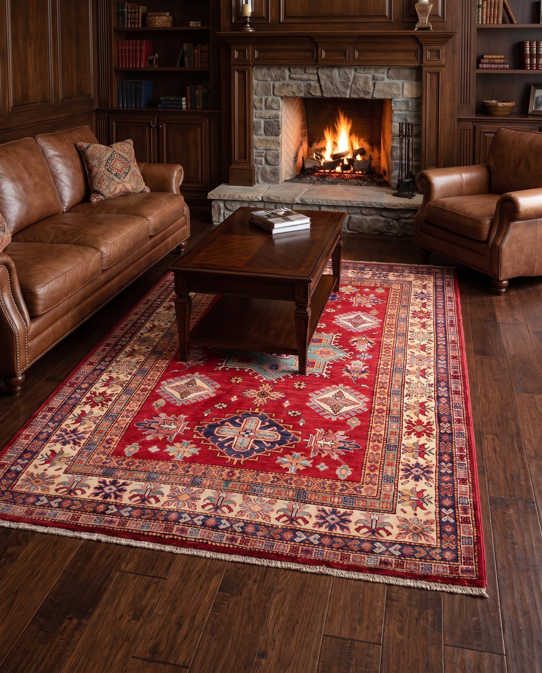 5' 1 x 6' 7 Hand Knotted Kazak Rug