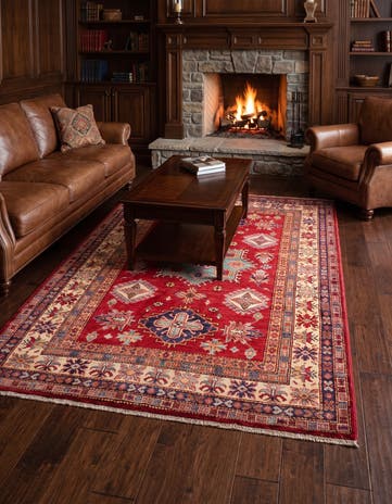 5' 1 x 6' 7 Hand Knotted Kazak Rug