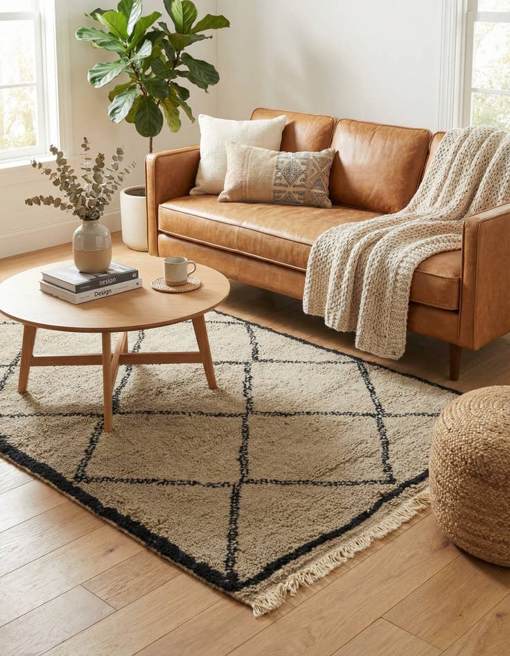 Detail image of 3' 6 x 5' 4  Hand Knotted Moroccan Wool Rug