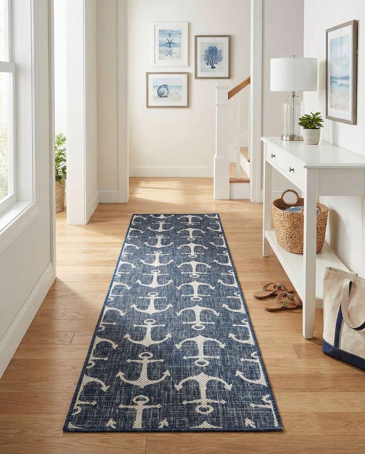 2' x 8' Easy-Clean Coastal Indoor / Outdoor Runner Rug