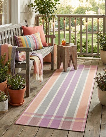 2' x 6' Easy-Clean Ribbon Indoor / Outdoor Runner Rug