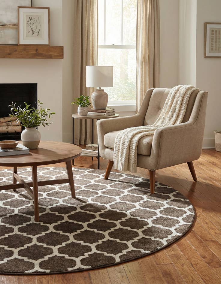 Detail image of  12' 2 x 12' 2 Lattice Round Rug