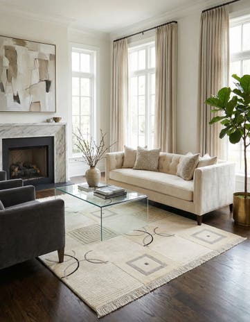 4' 11 x 6' 11 Hand Knotted Darya Wool Rug