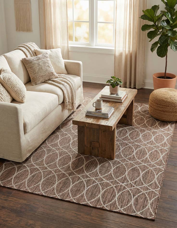 Detail image of  5' 3 x 8'  Washable Lattice Indoor / Outdoor Rug