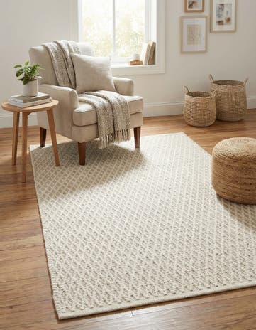 3' 3 x 5' 3 Hand Woven Lattice Wool Rug