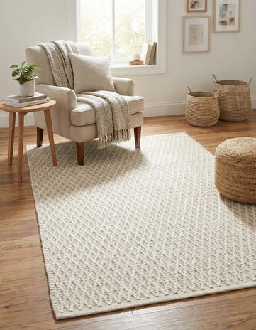3' 3 x 5' 3 Hand Woven Lattice Wool Rug