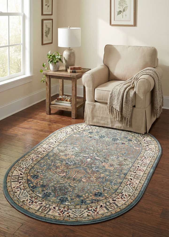 4' x 6' Nain Design Oval Rug