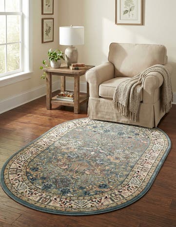 4' x 6' Nain Design Oval Rug