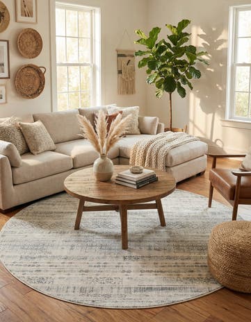 Beige Apollo Round Rug