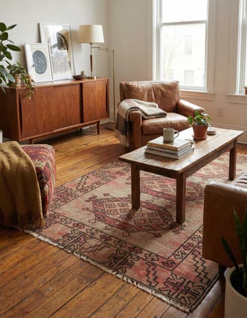 3' 9 x 5' 7 Hand Knotted Ultra Vintage Persian Wool Rug