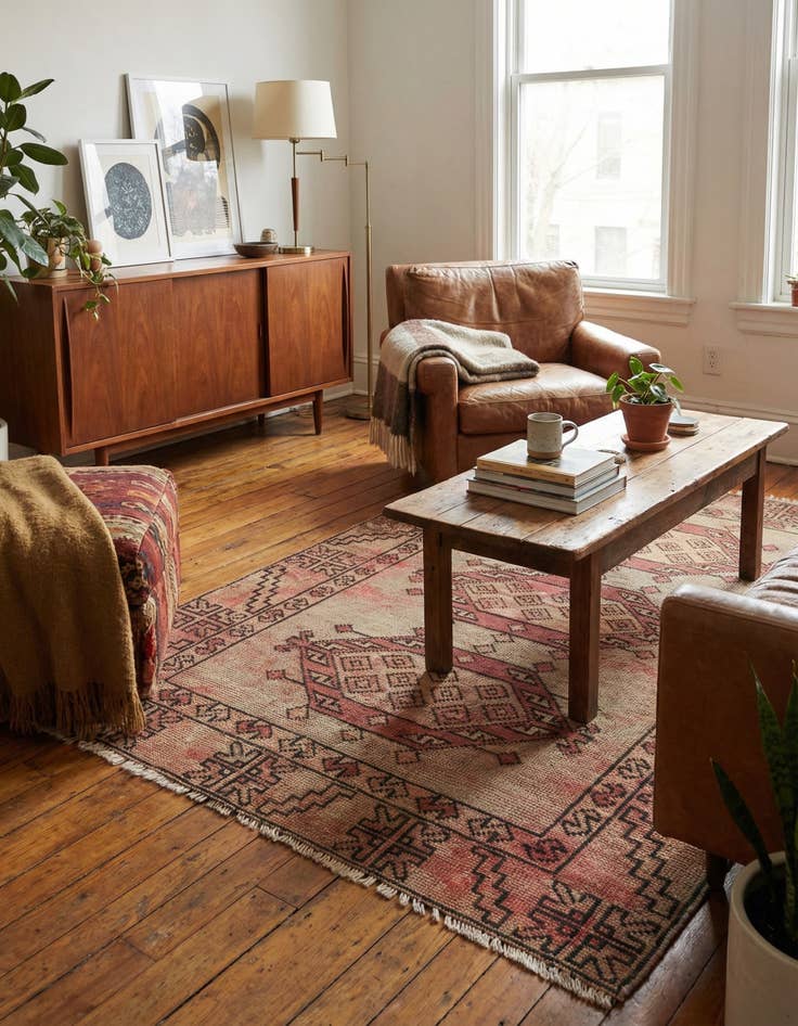 Detail image of 3' 9 x 5' 7 Hand Knotted Ultra Vintage Persian Wool Rug