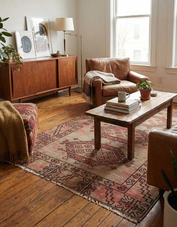 3' 9 x 5' 7 Hand Knotted Ultra Vintage Persian Wool Rug