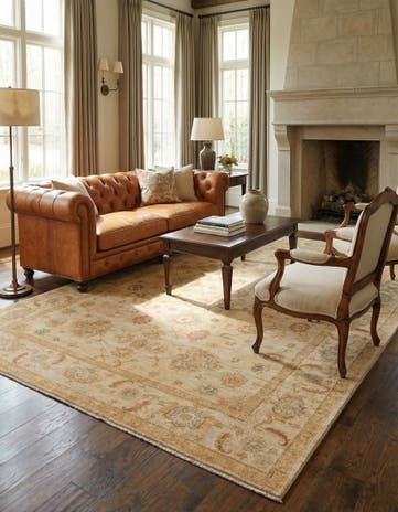 6' 8 x 10' Hand Knotted Peshawar Ziegler Rug