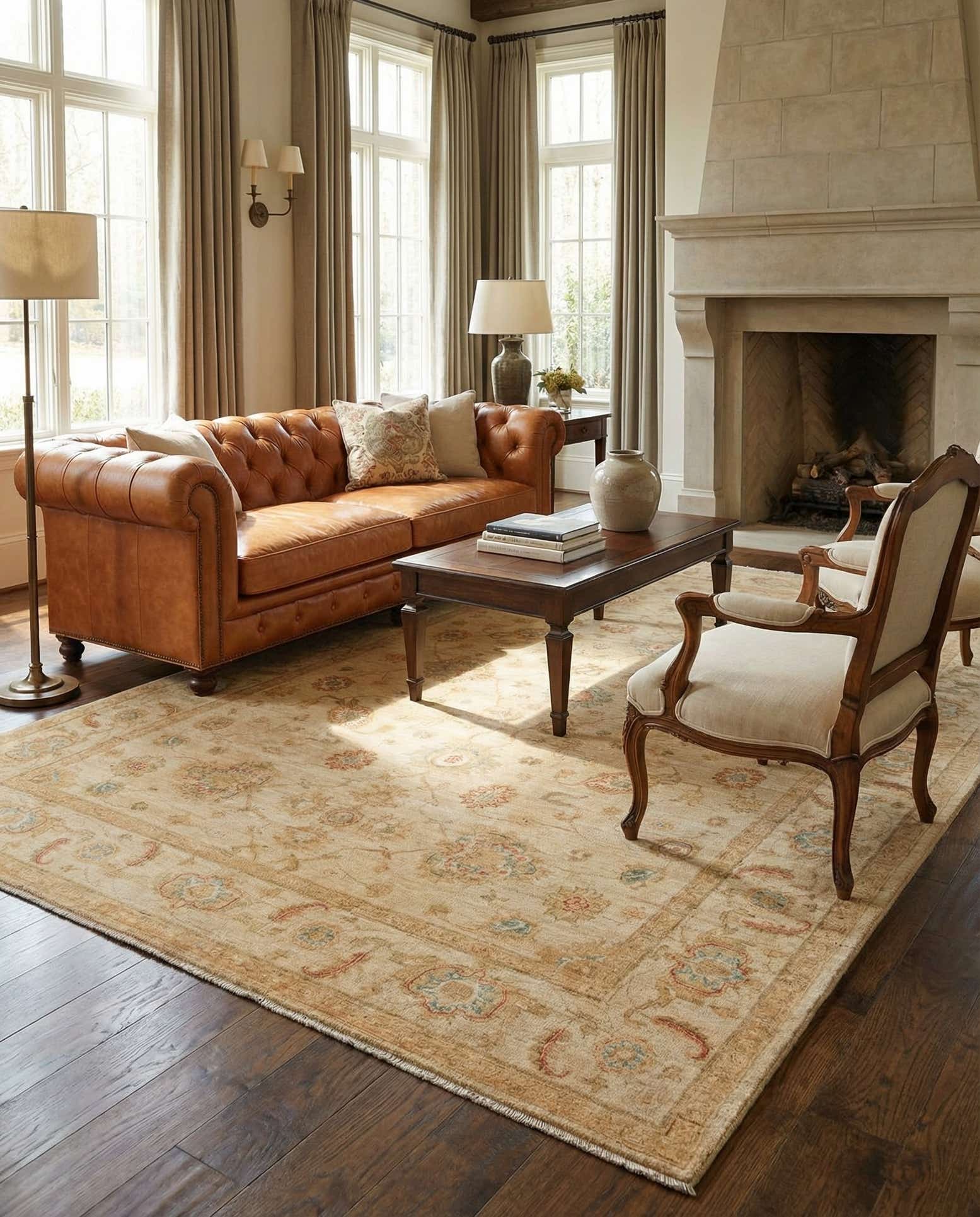 6' 8 x 10' Hand Knotted Peshawar Ziegler Rug