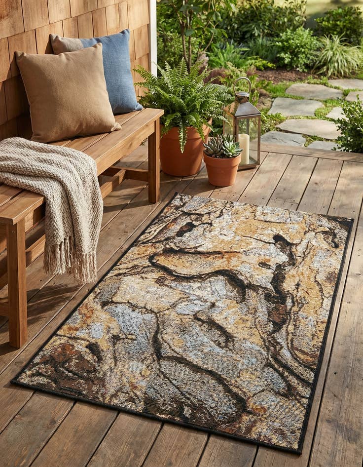 Detail image of  2' x 3'  Washable Modern Indoor / Outdoor Rug