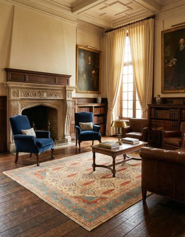 6' 8 x 9' 9 Hand Knotted Ariana Ziegler Oriental Rug