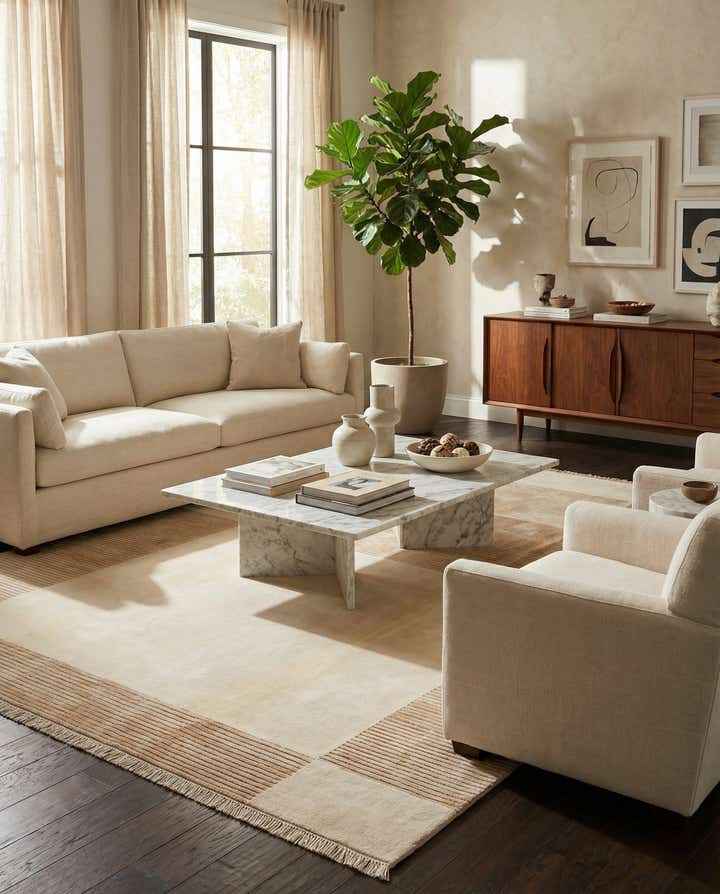 6' 6 x 9' 9 Hand Knotted Darya Wool Rug