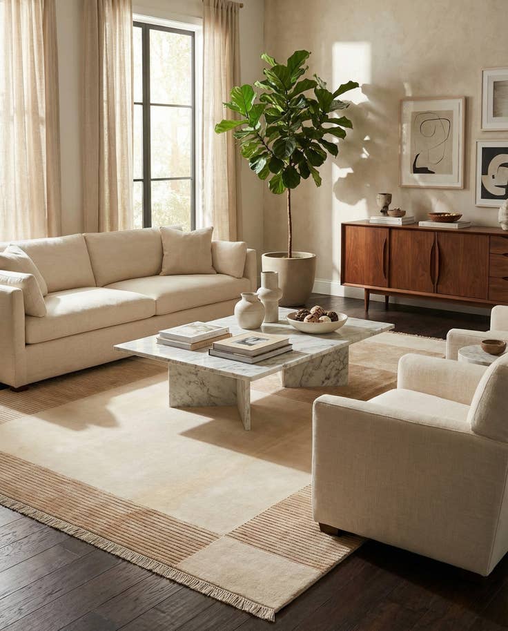 Detail image of 6' 6 x 9' 9 Hand Knotted Darya Wool Rug