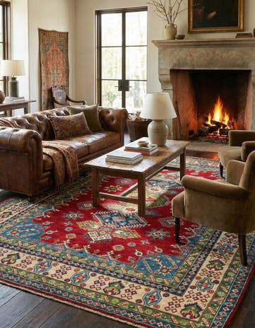 6' 10 x 9' 10 Hand Knotted Kazak Rug