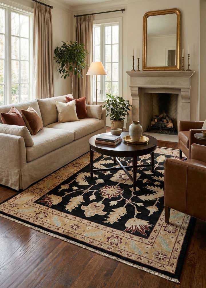 5' 2 x 7' 7 Hand Knotted Ziegler Wool Rug