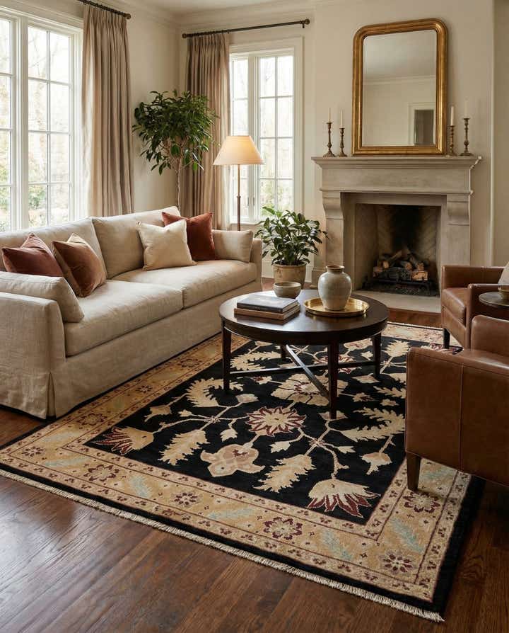 5' 2 x 7' 7 Hand Knotted Ziegler Wool Rug